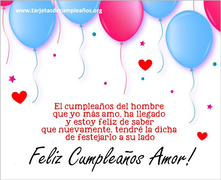 Tarjetas de Cumpleaños para Esposo o Novio