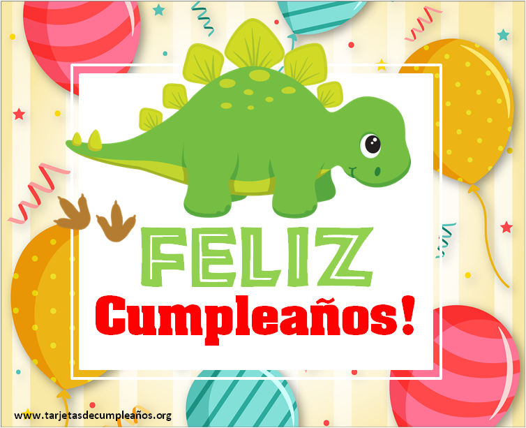 Imágenes de feliz Cumpleaños de dinosaurios infantiles