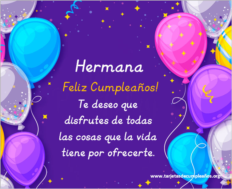 Tarjetas de Feliz Cumpleaños para Hermanas gratis