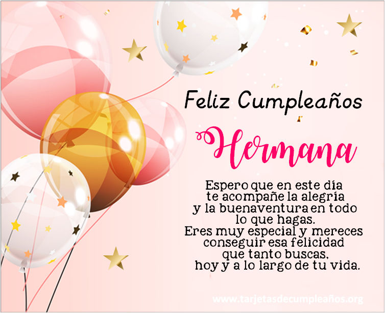 Tarjetas de Cumpleaños para una Hermana gratis