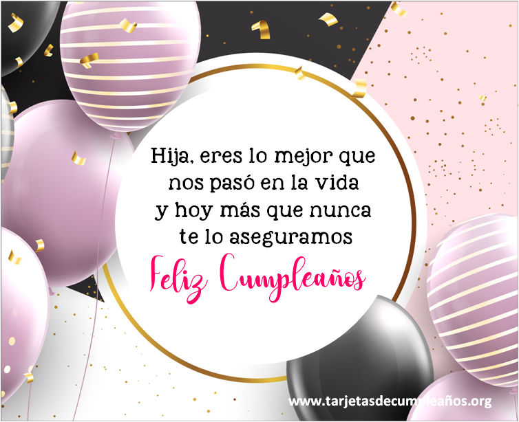 Tarjeta de cumpleaños para hija