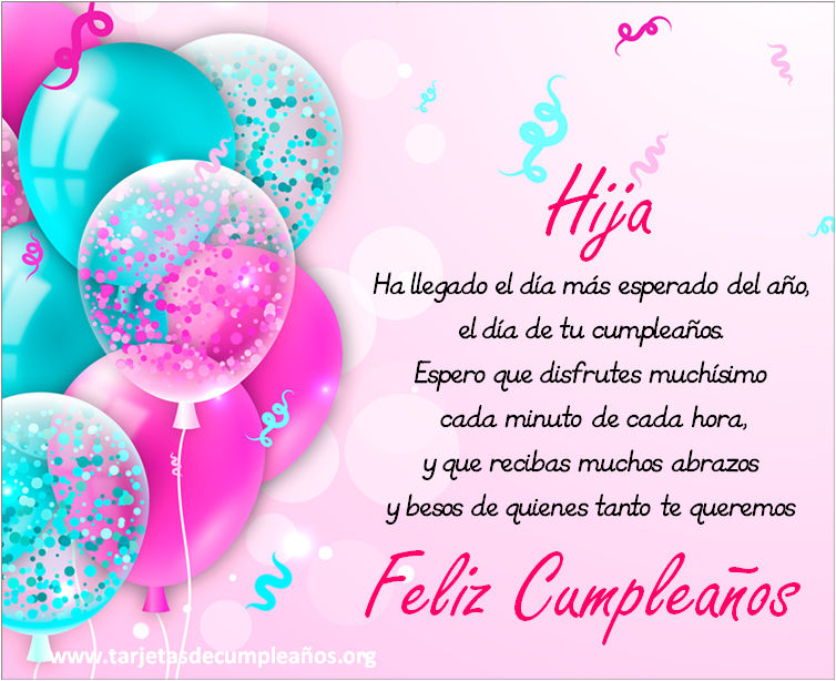 Imágenes de tarjetas de cumpleaños para una hija para