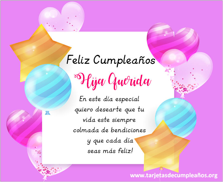 Tarjetas de Feliz Cumpleaños para una Hija