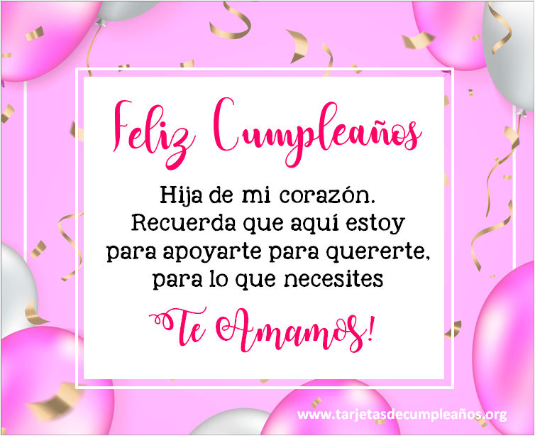 Frases de Feliz Cumpleaños para mi Hija