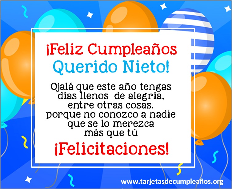 tarjetas de felicitaciones de cumpleaños para mi nieto