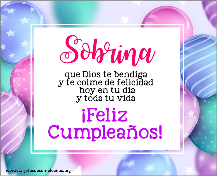 tarjeta de cumple de sobrina