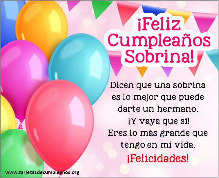 Tarjetas de Cumpleaños Sobrina