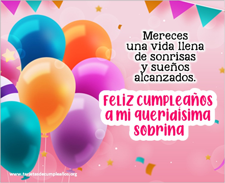 tarjetas de cumpleaños sobrina especial