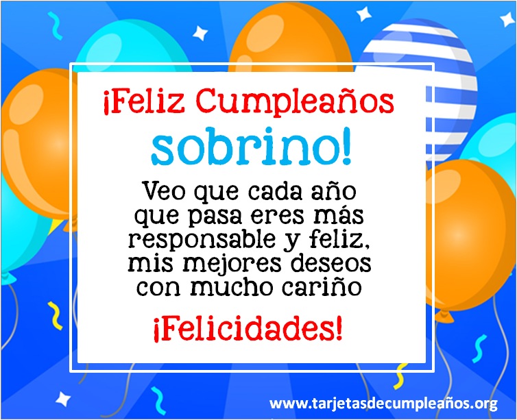 tarjetas de cumpleaños sobrino gratis