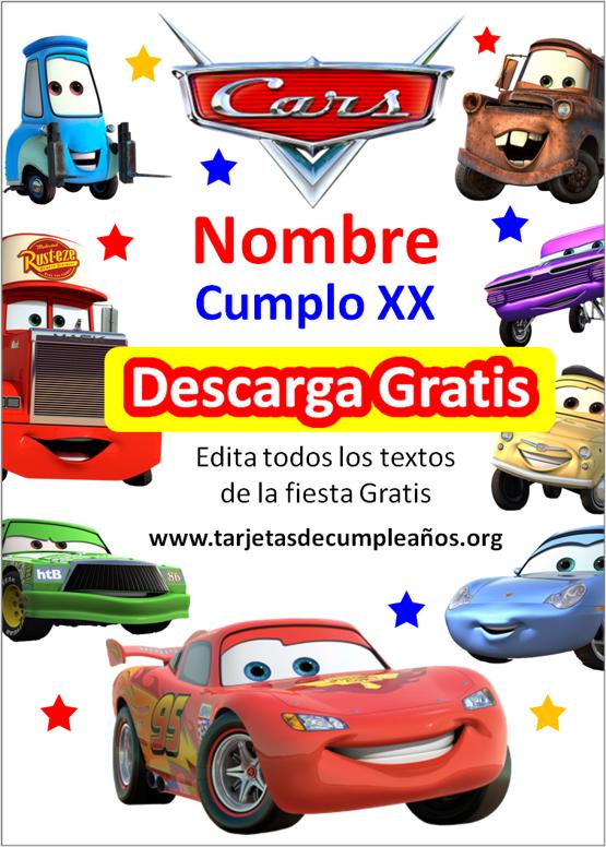 invitaciones de cars para cumpleaños