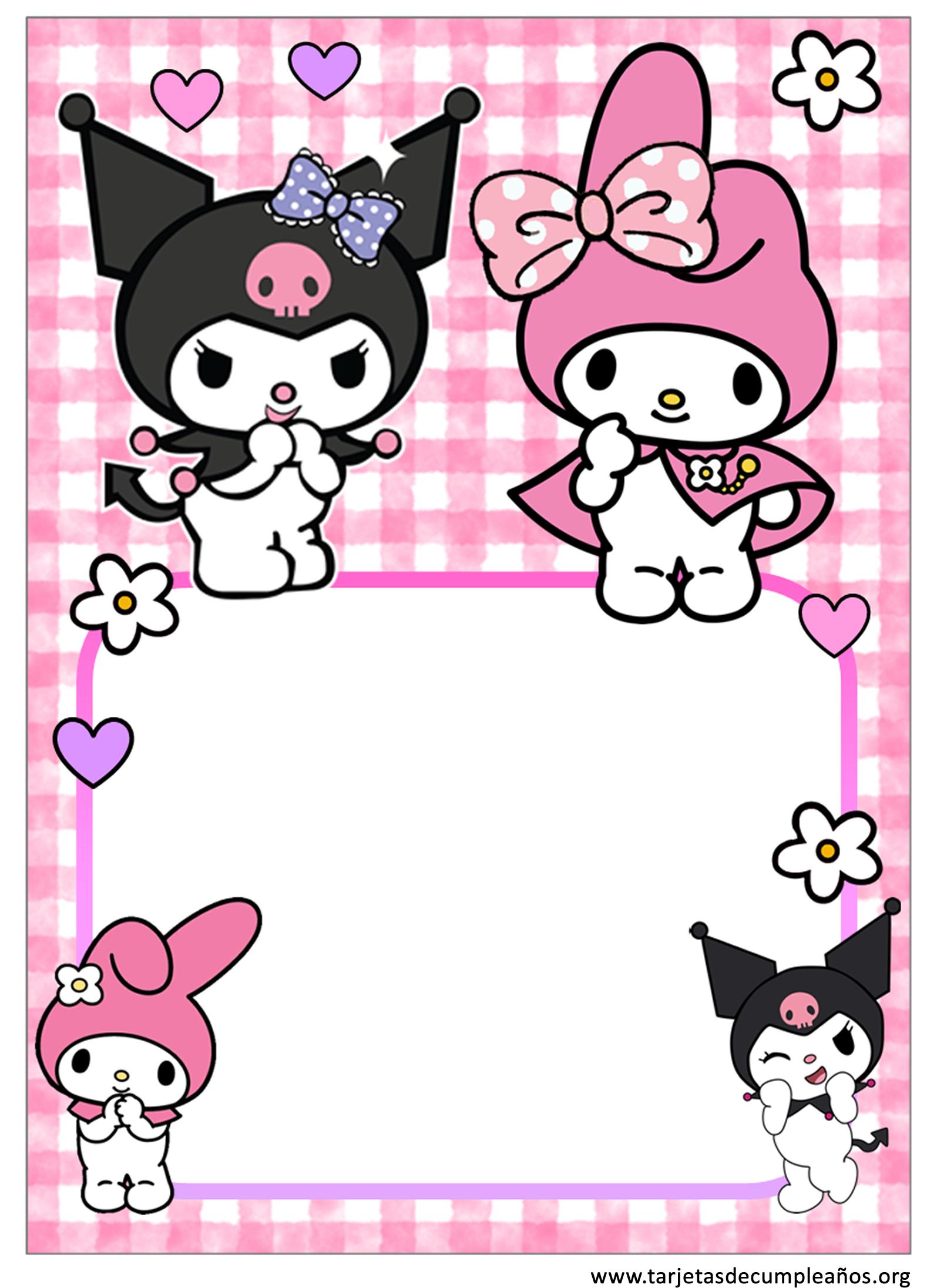 Kuromi Invitation Card Template for Free Printable Kuromi Invitation Template