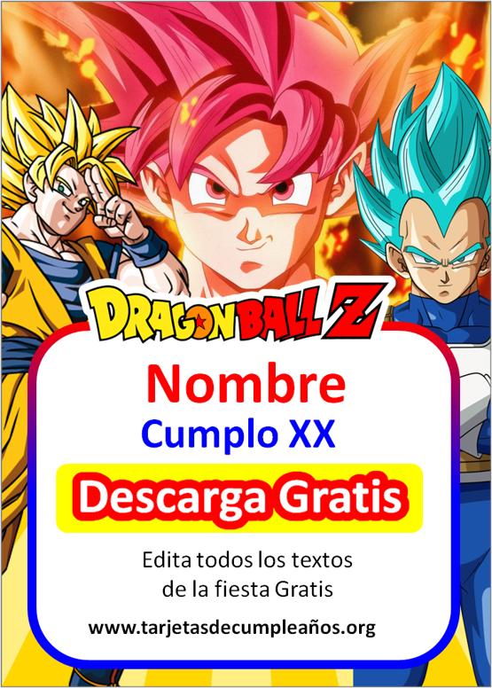 invitaciones de dragon ball z para editar