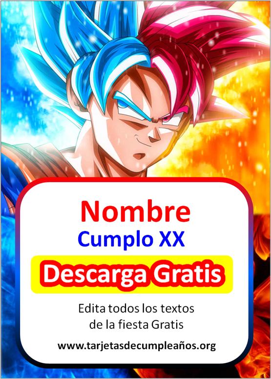 invitaciones de dragon ball super