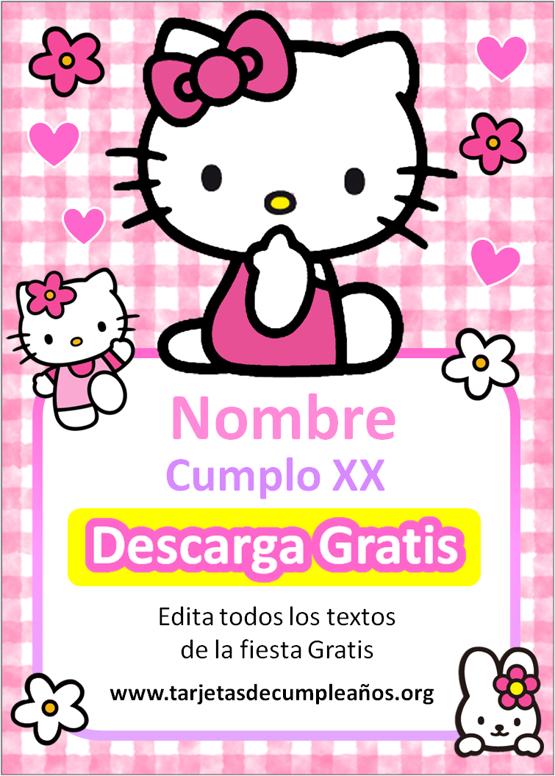 invitacion de hello kitty para descargar gratis