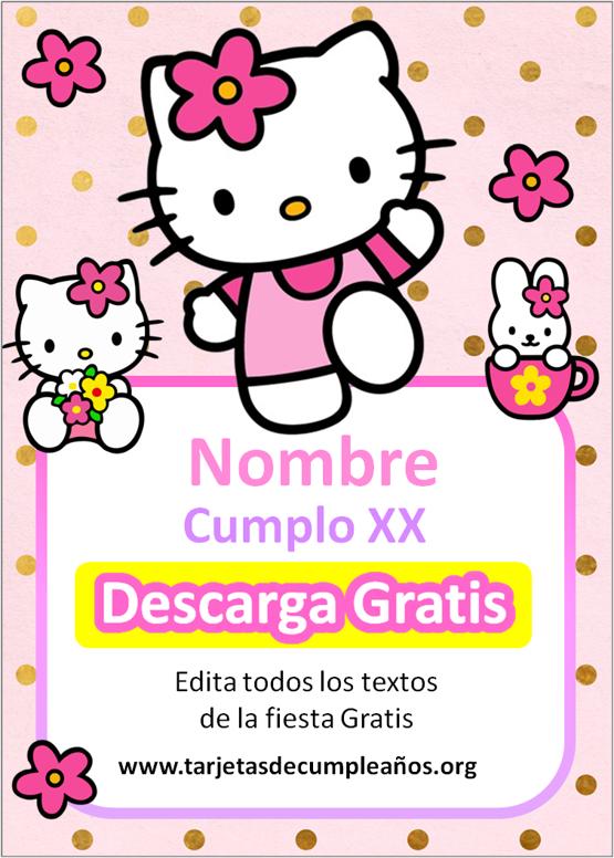 invitaciones de hello kitty para editar