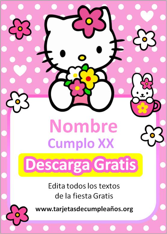 plantillas invitaciones de hello Kitty