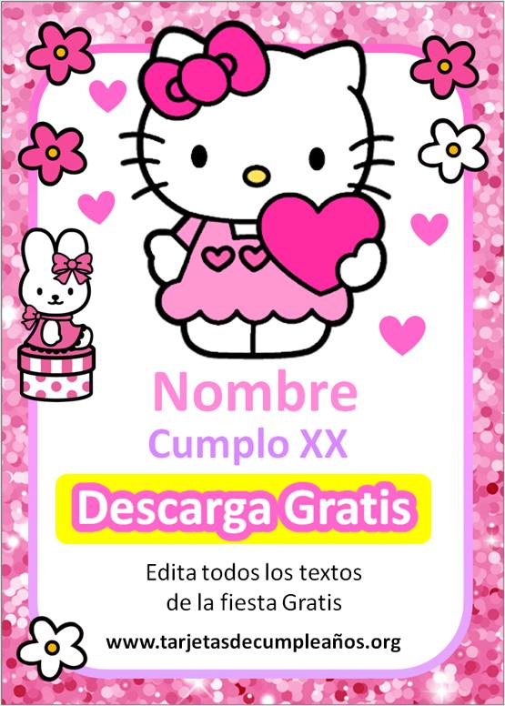 Invitaciones de Hello Kitty para Imprimir