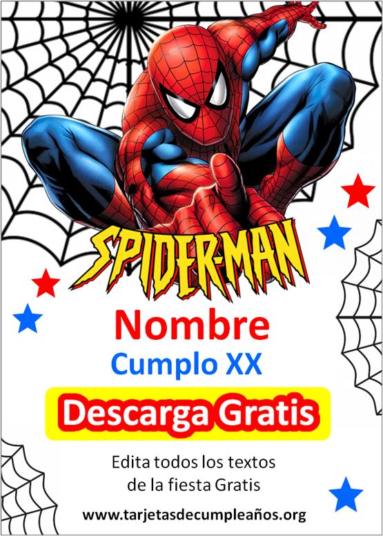 invitaciones de cumpleaños spiderman para editar