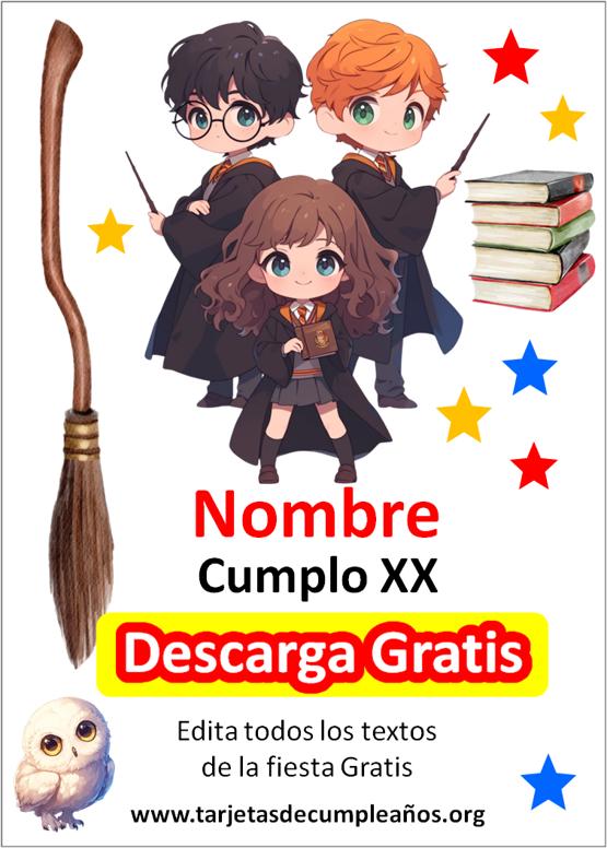 invitaciones harry potter para editar gratis