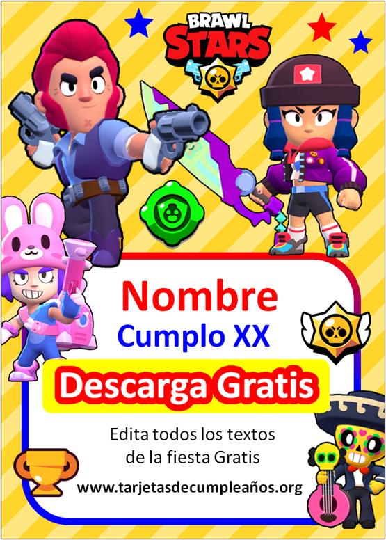 brawl stars invitacion cumpleaños