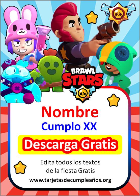 gratis Invitaciones de Brawl Stars editables