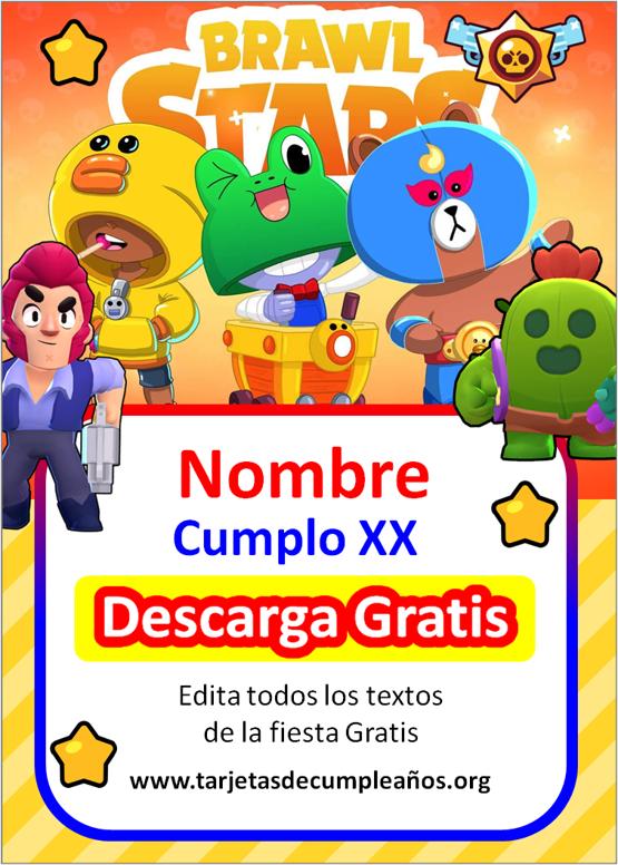 Invitaciones de Brawl Stars para cumpleaños