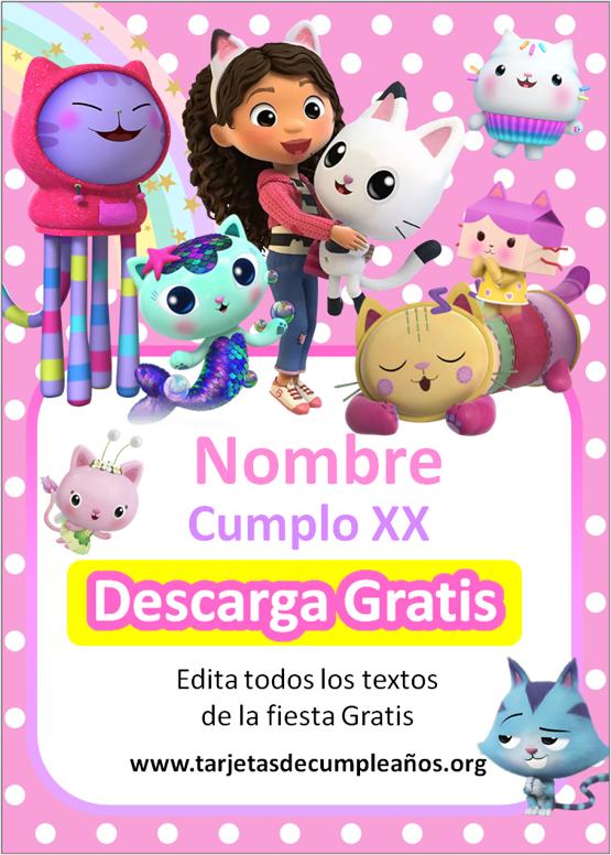 Invitación digital de la casa de muñecas de Gabby